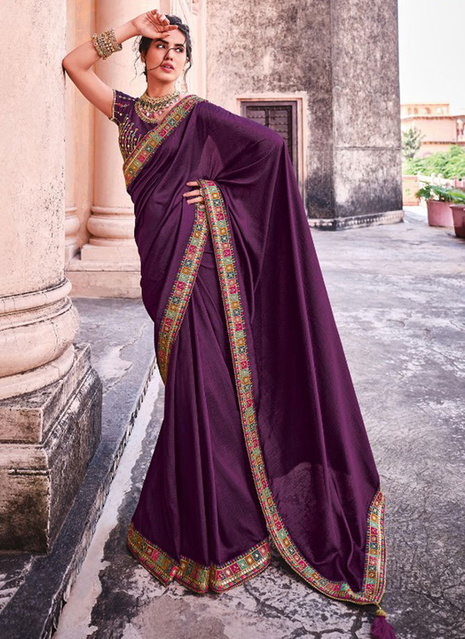 Wine Colour NEEL MADHAV MIRISHA New Designer Heavy Wedding Wear Heavy Silk Saree Collection 21002